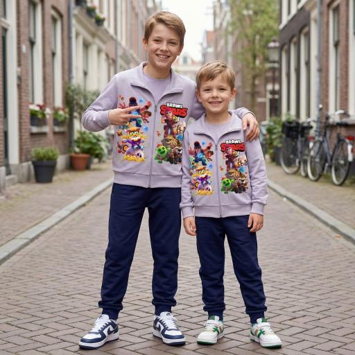 „Brawl Stars комплект – суичър с цип, блуза и долнище“