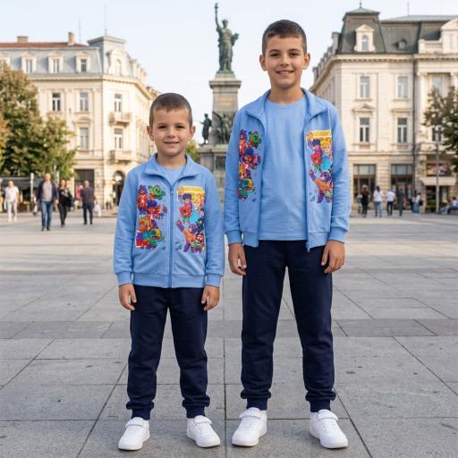 Комплект плътен 3 части (с/б/д) Brawl Stars в тъмносиньо