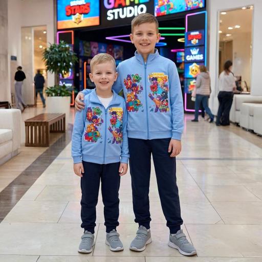 Комплект плътен 2 части (с/д) Brawl Stars в тъмносиньо