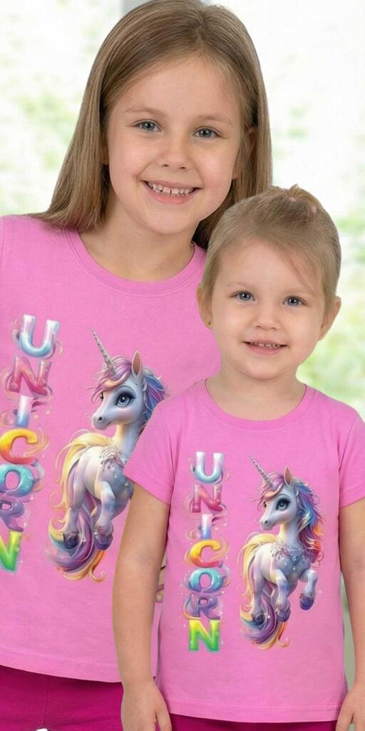 Тениска Еднорог в розово