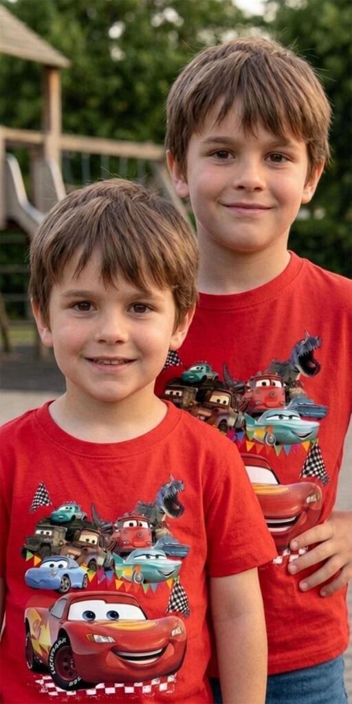 Тениска с Маккуин и приятели в червено