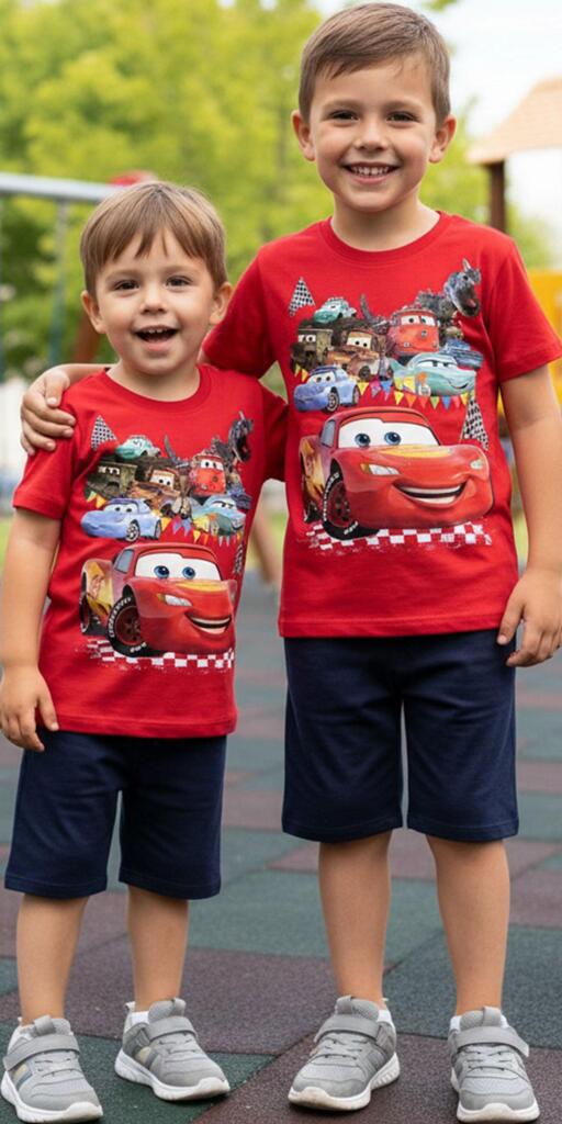 Комбинация 2 части (т/б) с Маккуин и приятели в червено