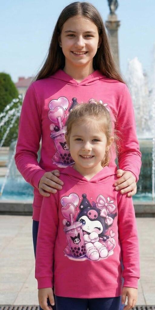 Блуза с тънка с качулка Kуроми в циклама