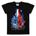 Детска черна тениска Star Wars с героите от сагата