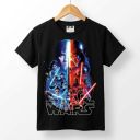 Черна детска тениска Star Wars с космически дизайн