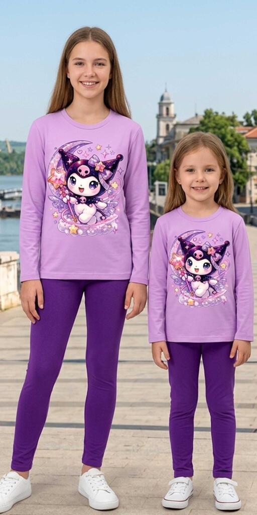 Комплект тънък 2 части (б/к) Куроми виолетово