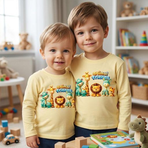 Блуза тънка Сладки животинки в жълто