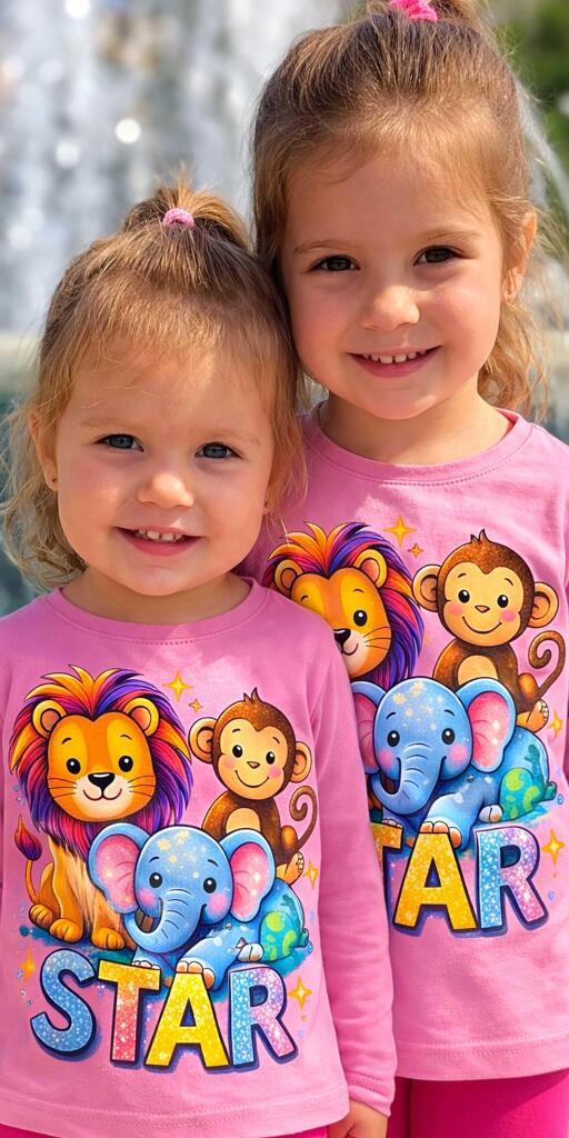 Блуза тънка Сладки животинки в розово