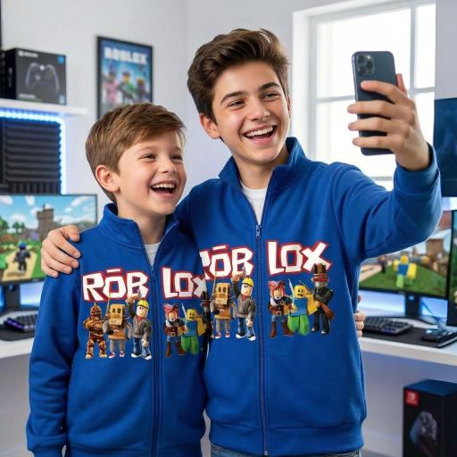 Суичър плътен ROBLOX в тъмносиньо