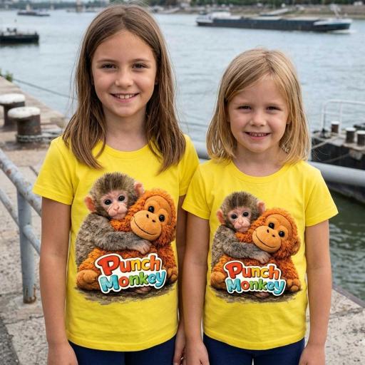 Тениска с Маймунката Пънч, която носи усмивки