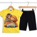 Детски комплект Punch Monkey с DTF печат тениска и бермуди