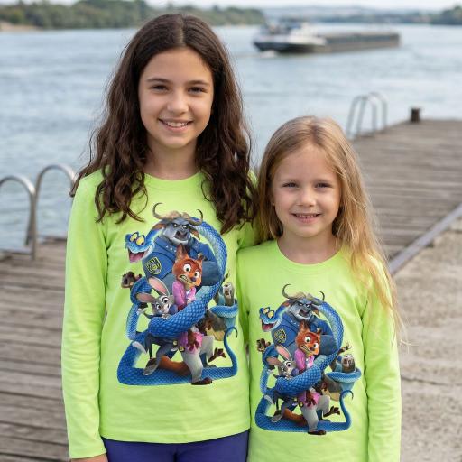 Блуза тънка Зоотрополис в зелено. Приключението започва с усмивка