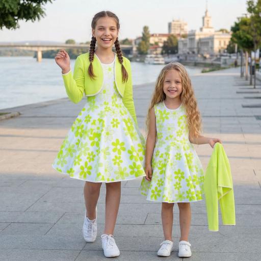 Рокля с болеро памук-сатен в резеда