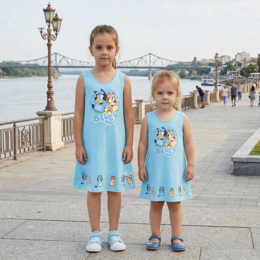 Рокля трапец с Блуи в синьо