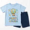 Летен комплект за момче с лисичка и надпис Mommy’s Little Explorer