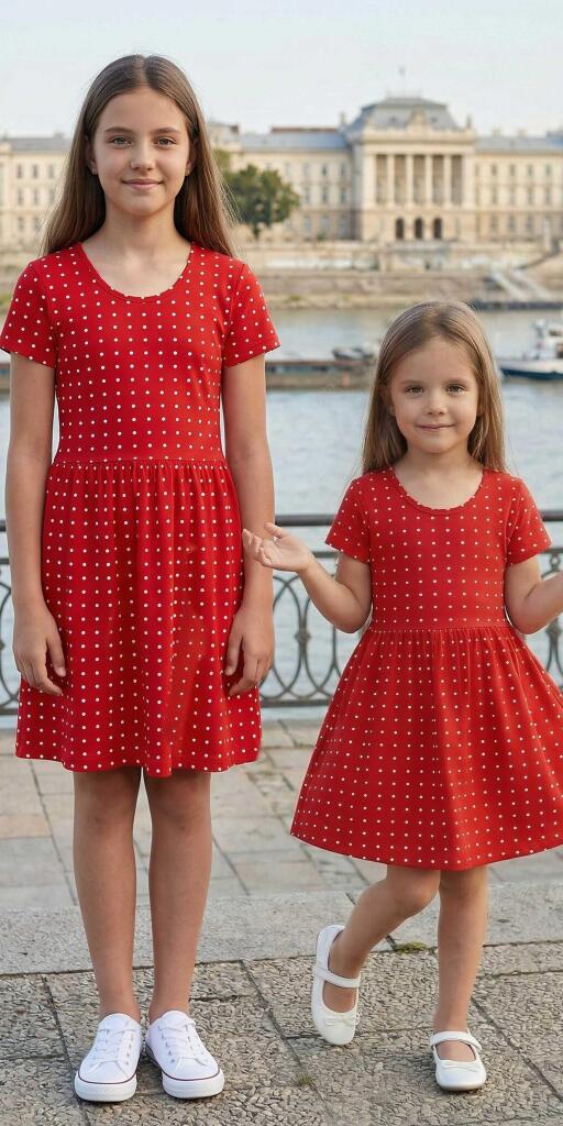 Рокля на точки в червено