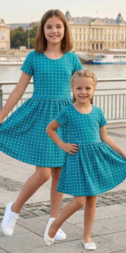 Рокля на точки в наситеносиньо