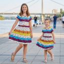 Лятна рокля за момиче с многоцветен дизайн