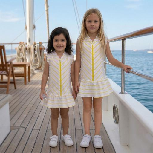 Рокля с цип жълто райе