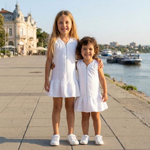 Рокля с цип розово райе 1