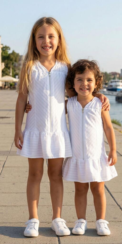 Рокля с цип розово райе 1