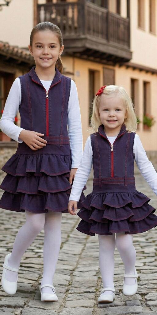 Дънкова рокля с цип в червено 1