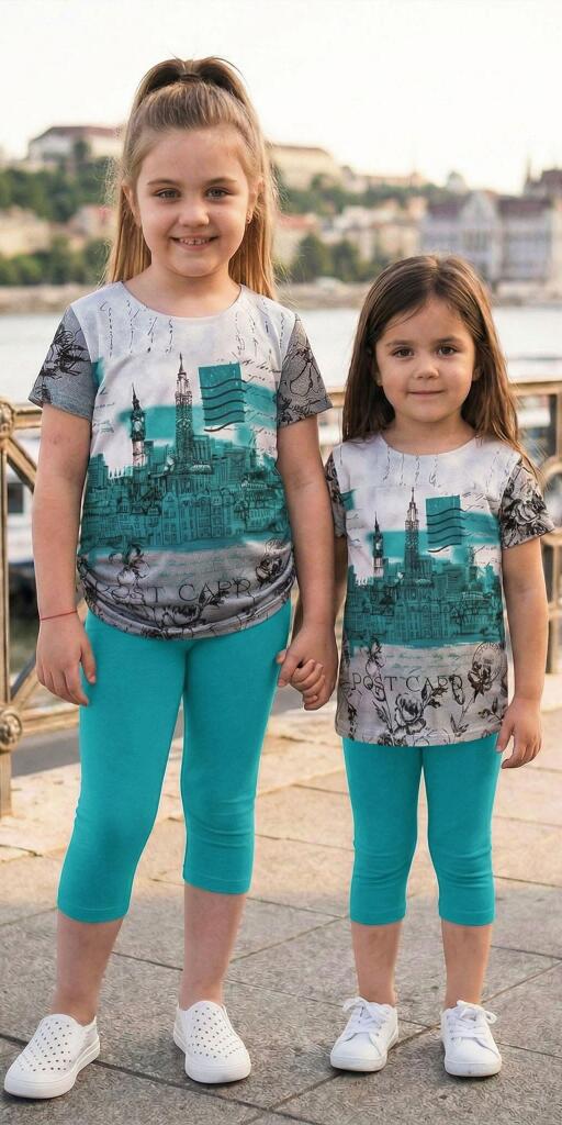 Комбинация 2 части с туника 3 в 1 (диг. печат) тюркоаз