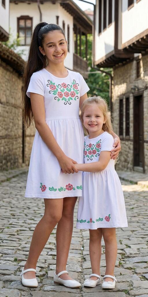 Рокля с фолклорни мотиви 2 в бяло