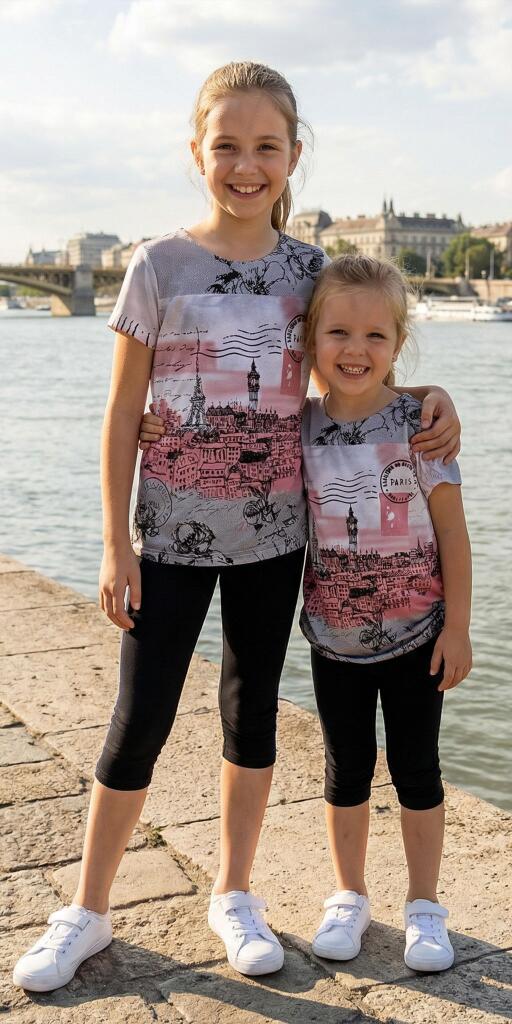 Комбинация 2 части с туника 3 в 1 (диг. печат ) розово