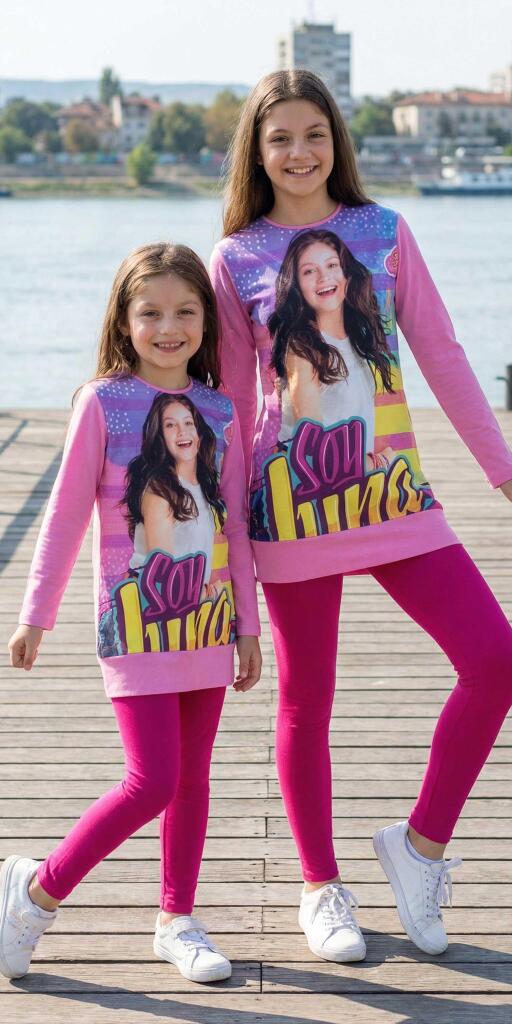 Комплект тънък 2 части (диг.печат) момиче с кънки