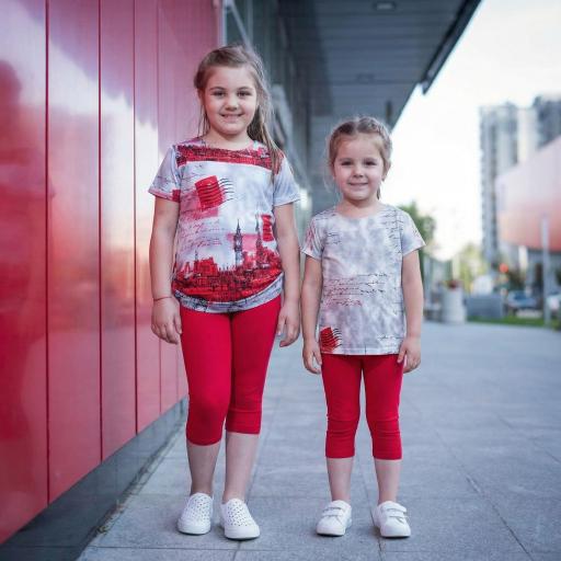 Комбинация 2 части с туника 3 в 1 (диг. печат ) червено