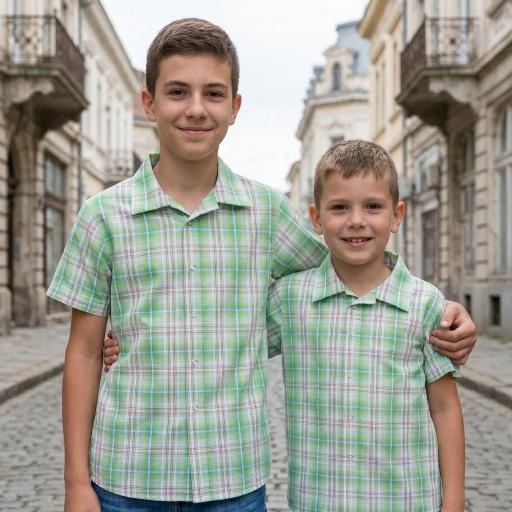 Риза спортно-елегантна каре в резеда