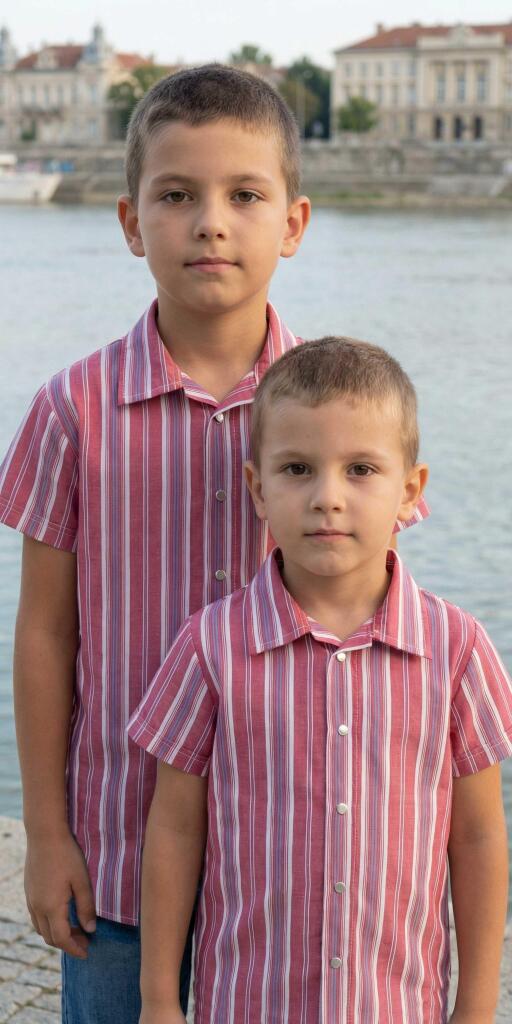 Риза спортно-елегантна райе в червено