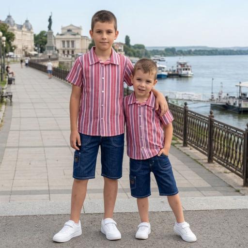 Комбинация 2 части (р/б) райе в червено