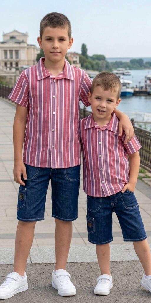 Комбинация 2 части (р/б) райе в червено