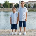 Комбинация 2 части (р/б) райе в светлосиньо