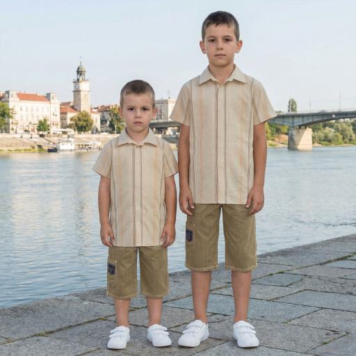 Комбинация 2 части (р/б) райе в бежово