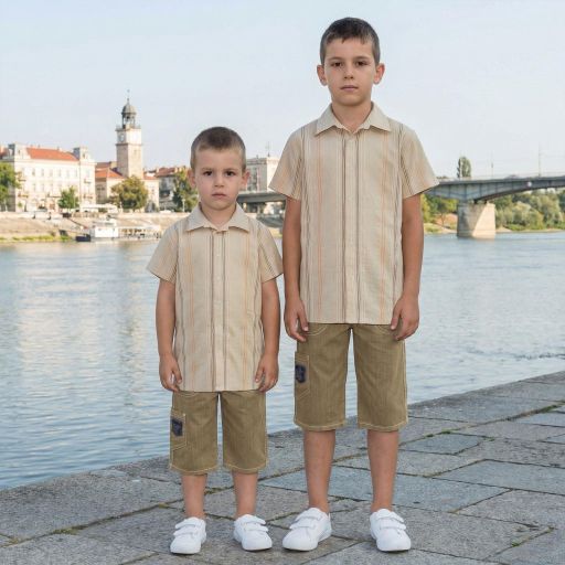 Комбинация 2 части (р/б) райе в бежово