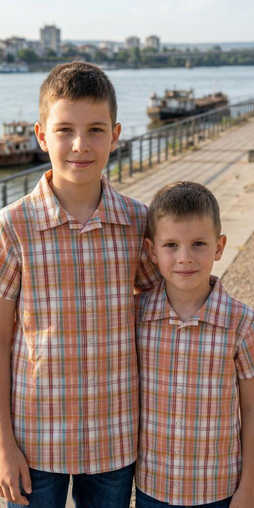 Риза спортно-елегантна каре в оранжево