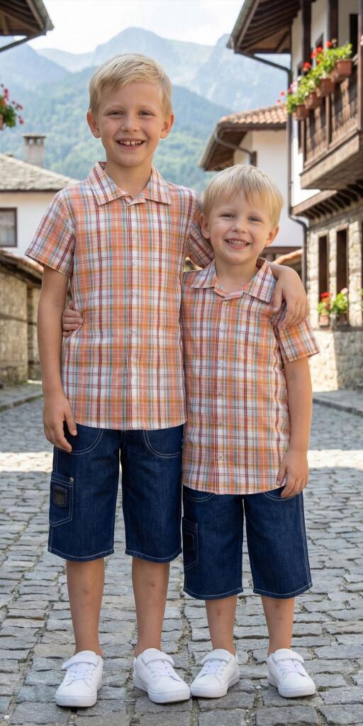 Комбинация 2 части (р/б) каре в оранжево