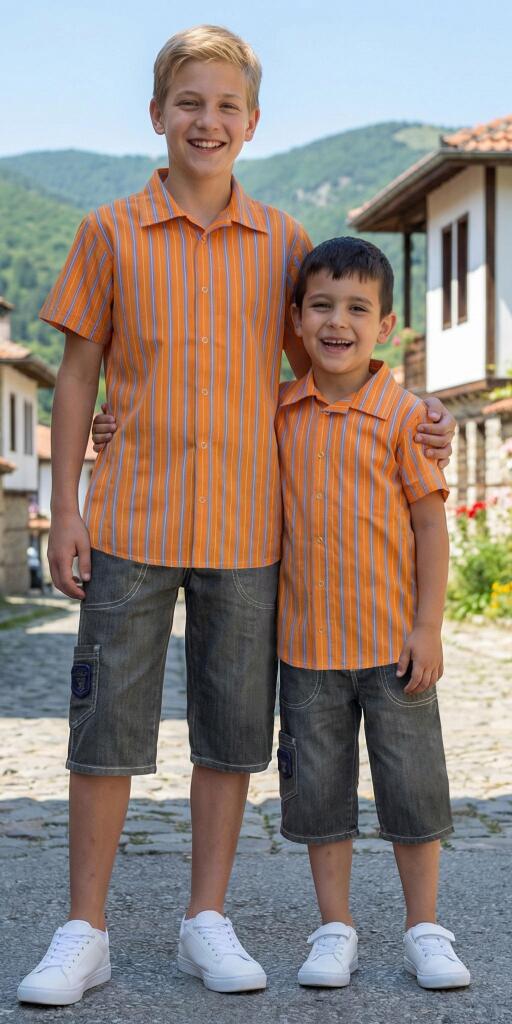 Комбинация 2 части (р/б) райе в оранжево