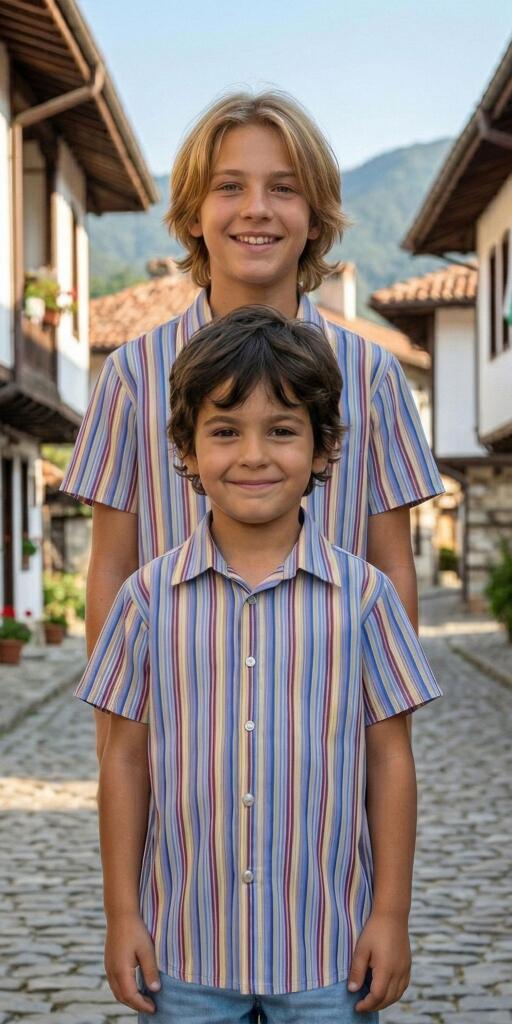 Риза спортно-елегантна райе за малък господин с голям вкус