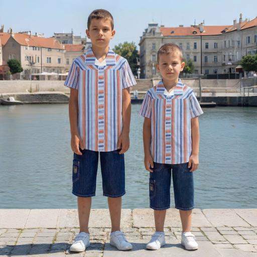 Детски стилен комплект с бермуди и риза