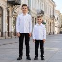 Детски комплект бяла риза и черен панталон за момче