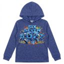 Блуза тънка с качулка Six Seven в синьо