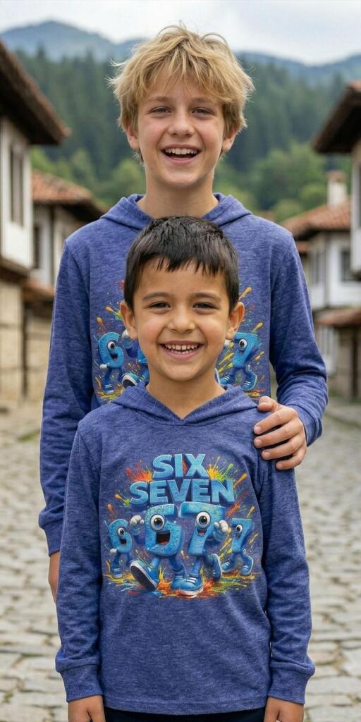 Блуза тънка с качулка Six Seven в синьо