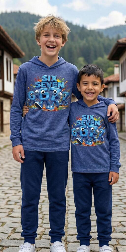 Комплект тънък 2 части (бл.к./д.) Six Seven в синьо