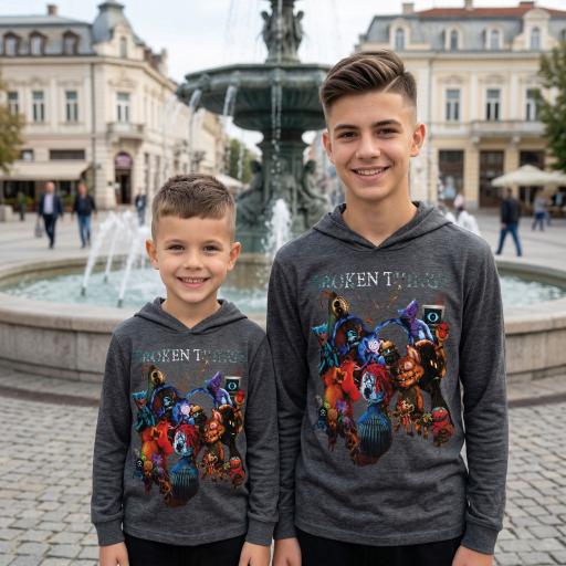 Блуза с качулка за пролет и есен с уникален дизайн Broken Things