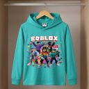 Тюркоазена блуза с качулка за момче Roblox
