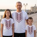 Тениска с фолклорни български мотиви в бяло